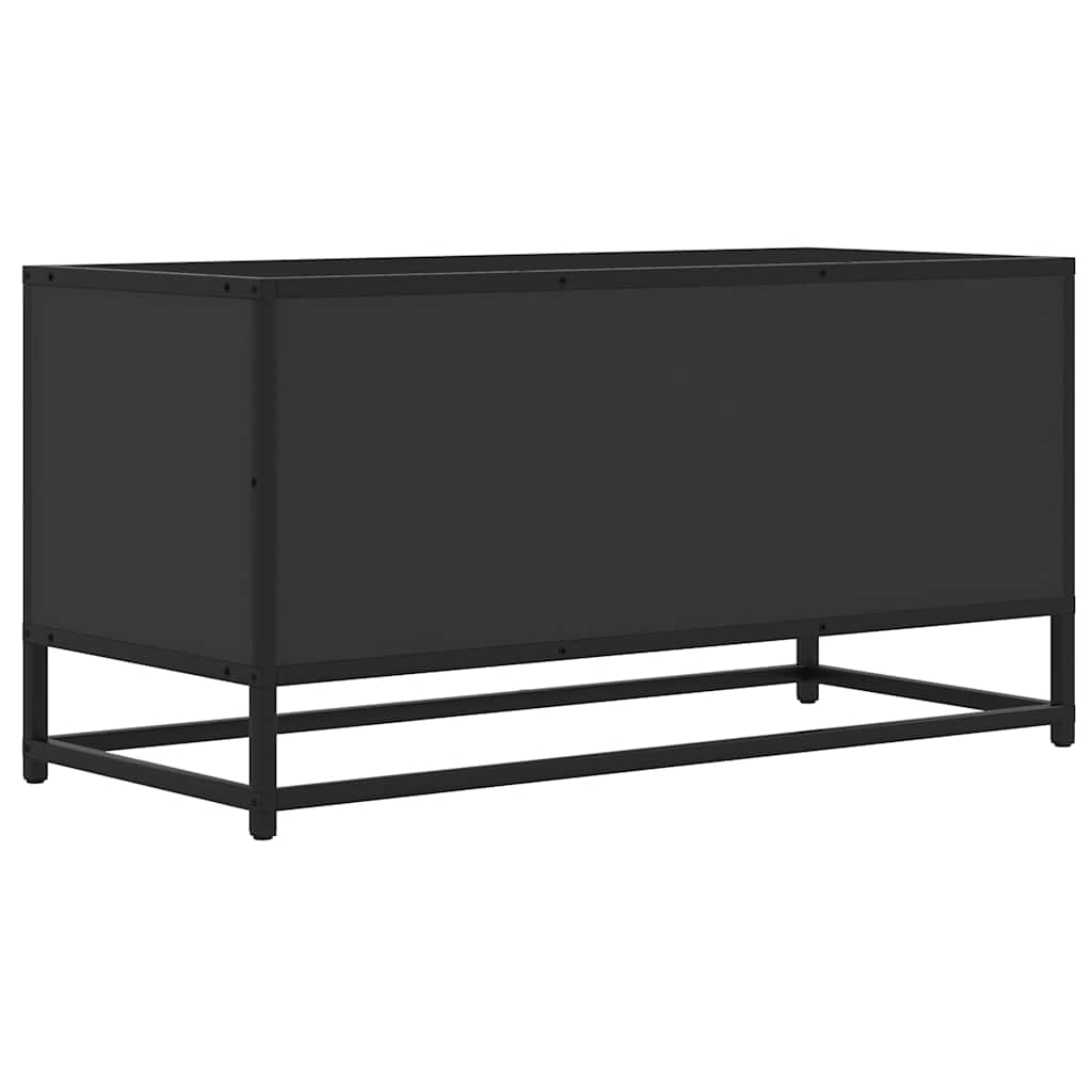 Tv-bänk svart 80x34,5x40 cm konstruerat trä och metall