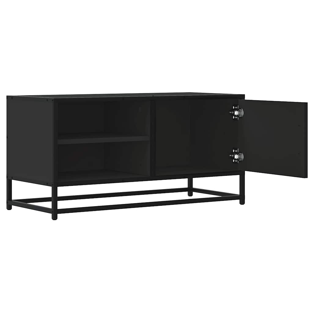 Tv-bänk svart 80x34,5x40 cm konstruerat trä och metall