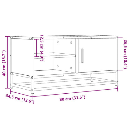 Tv-bänk svart 80x34,5x40 cm konstruerat trä och metall