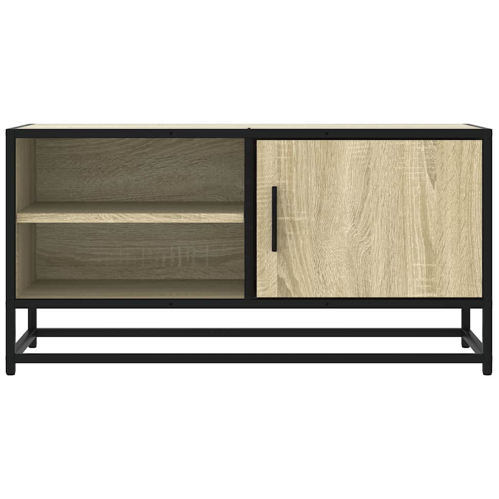 Tv-bänk sonoma-ek 80x34,5x40 cm konstruerat trä och metall