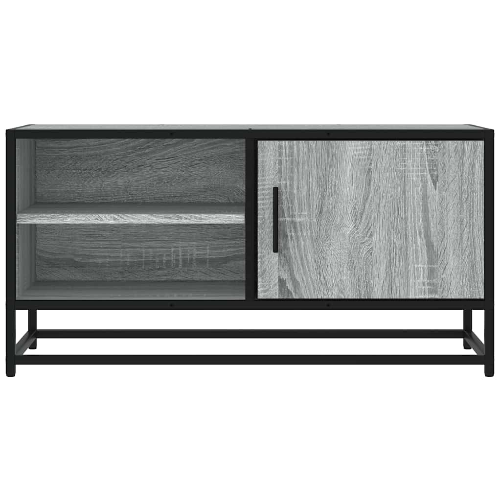 Tv-bänk grå sonoma 80x34,5x40 cm konstruerat trä och metall