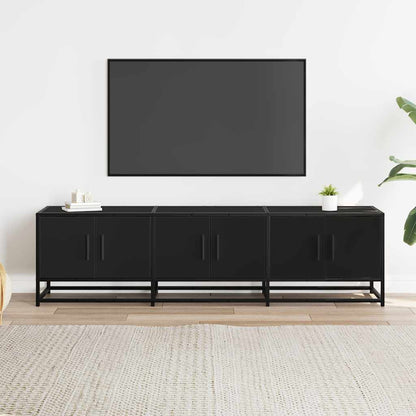 Tv-bänk svart 150x35x41 cm konstruerat trä och metall