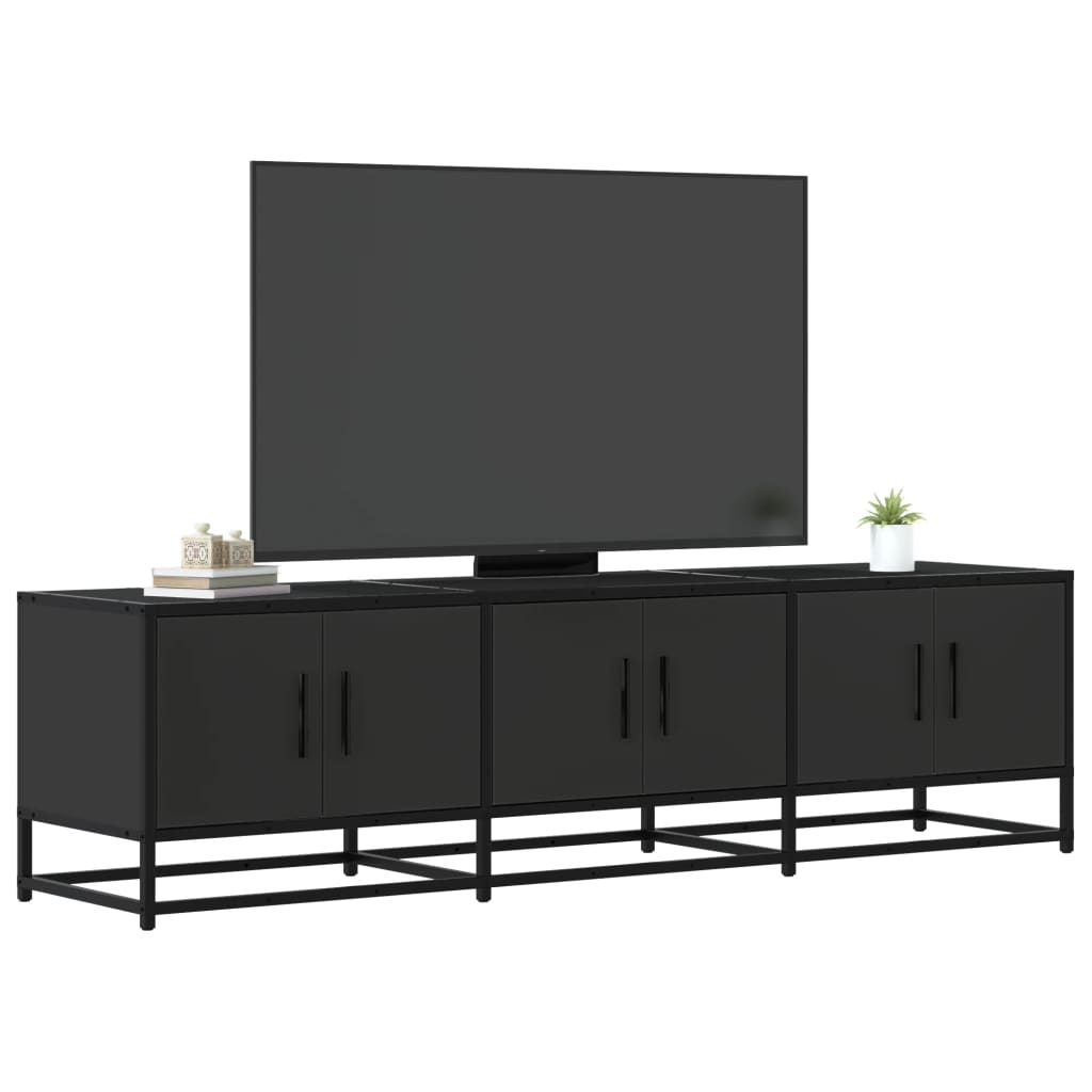 Tv-bänk svart 150x35x41 cm konstruerat trä och metall