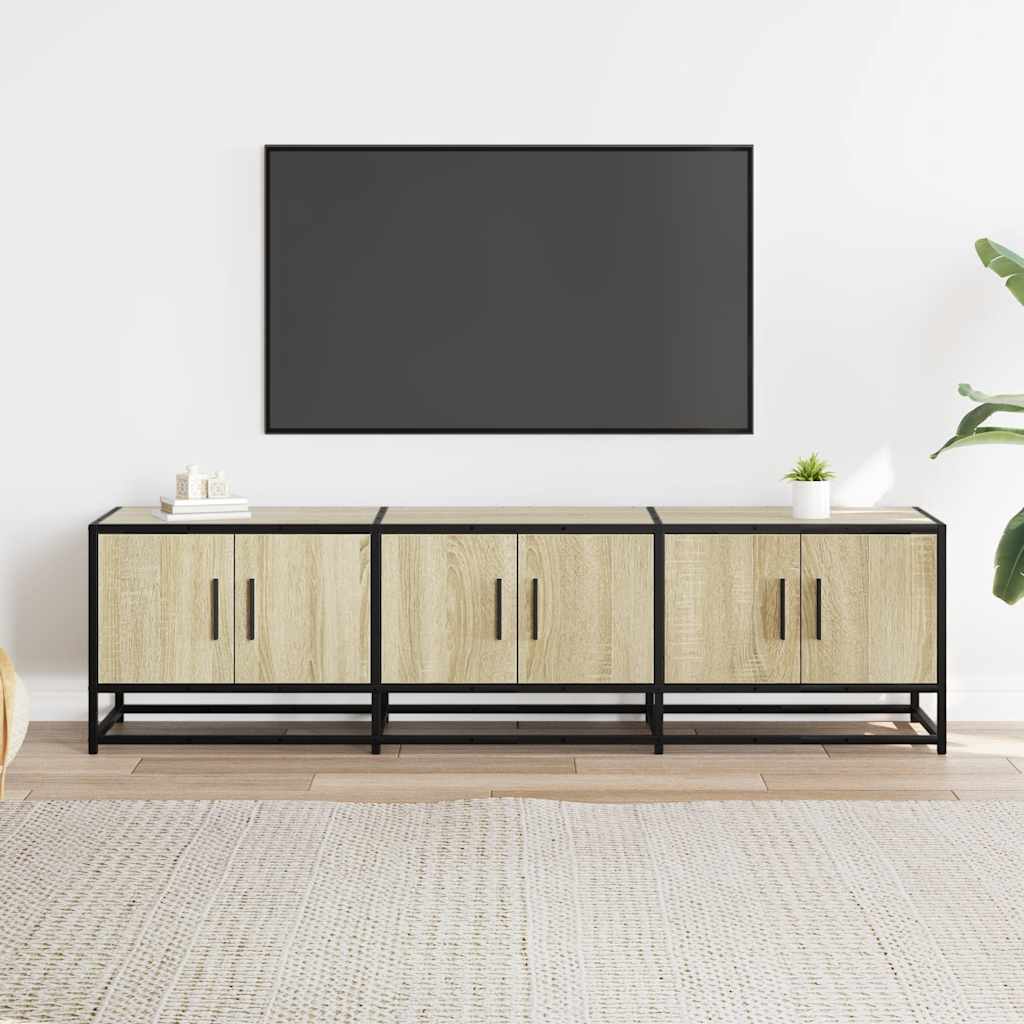 Tv-bänk sonoma-ek 150x35x41 cm konstruerat trä och metall