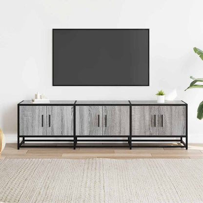 Tv-bänk grå sonoma 150x35x41 cm konstruerat trä och metall