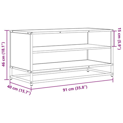 Tv-bänk svart 91x40x46 cm konstruerat trä och metall