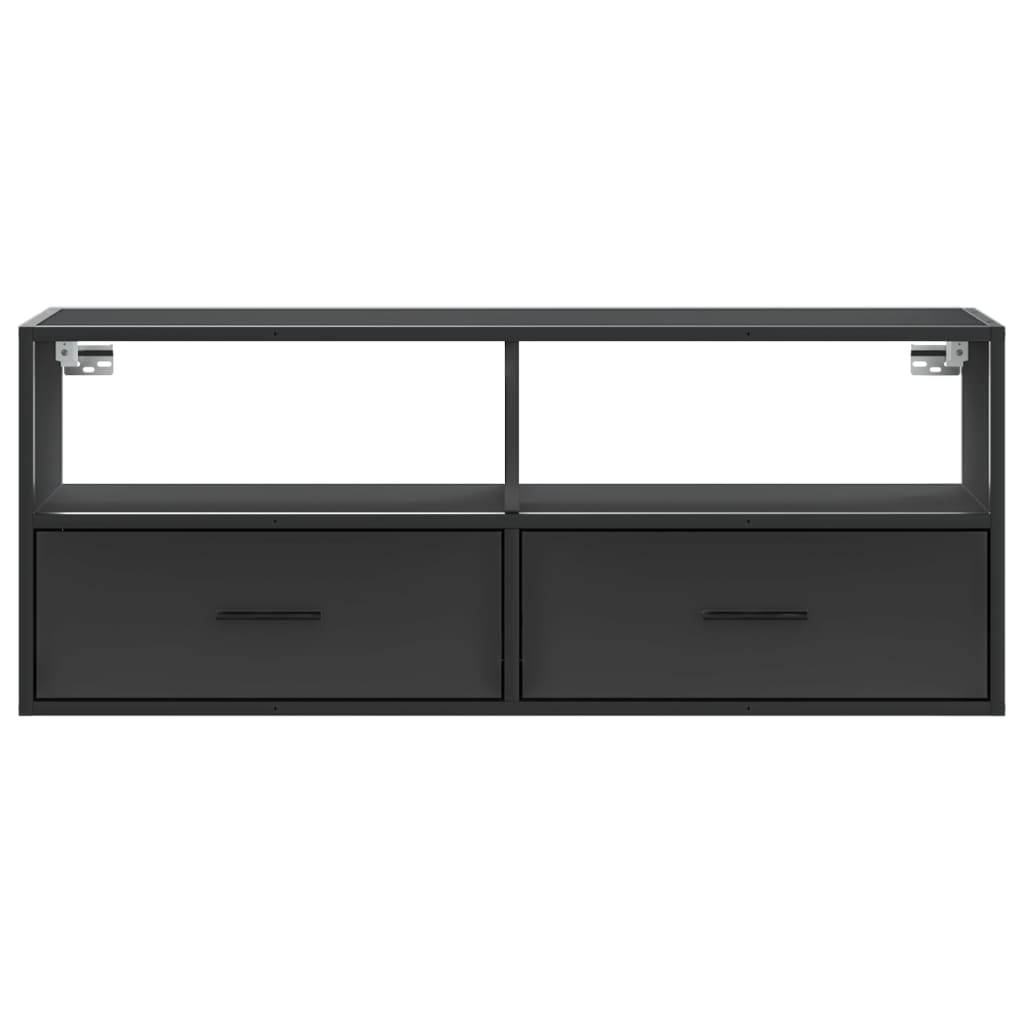 Tv-bänk svart 100x31x39,5 cm konstruerat trä och metall