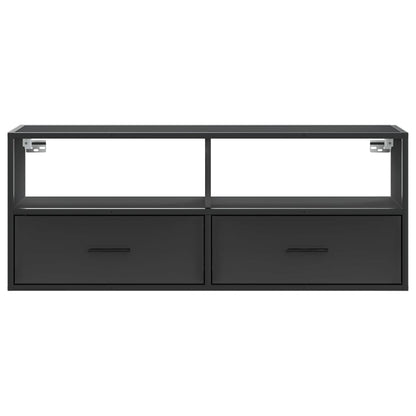 Tv-bänk svart 100x31x39,5 cm konstruerat trä och metall