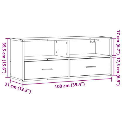 Tv-bänk svart 100x31x39,5 cm konstruerat trä och metall