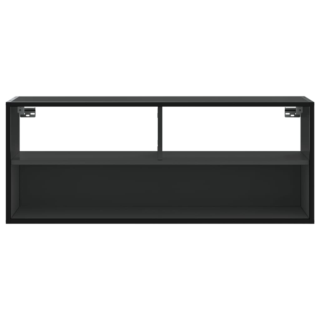 Tv-bänk svart 100x31x39,5 cm konstruerat trä och metall