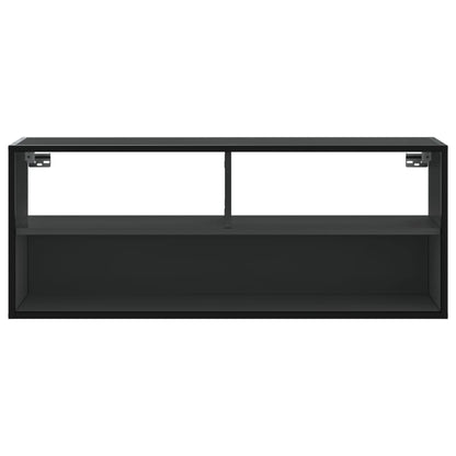 Tv-bänk svart 100x31x39,5 cm konstruerat trä och metall