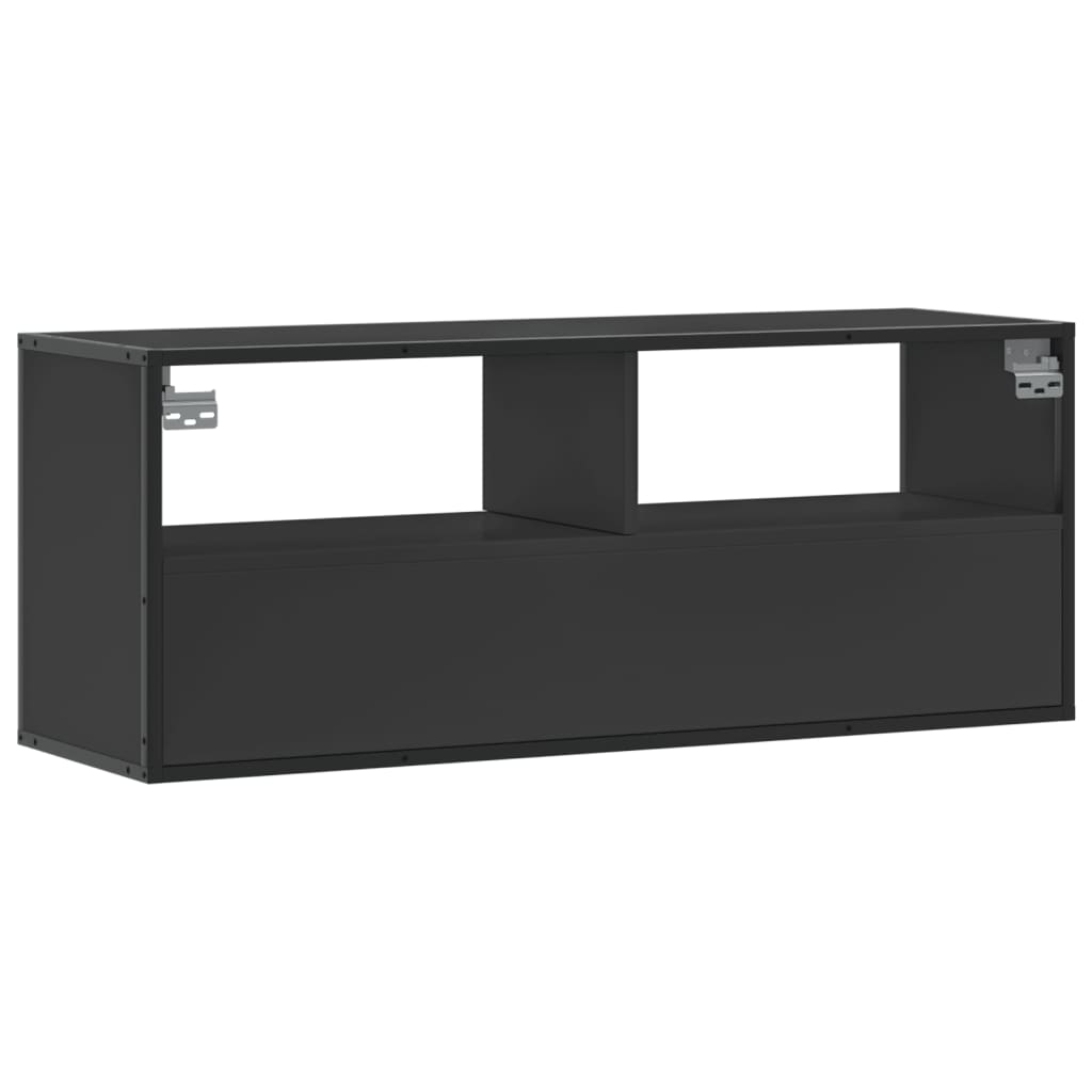 Tv-bänk svart 100x31x39,5 cm konstruerat trä och metall