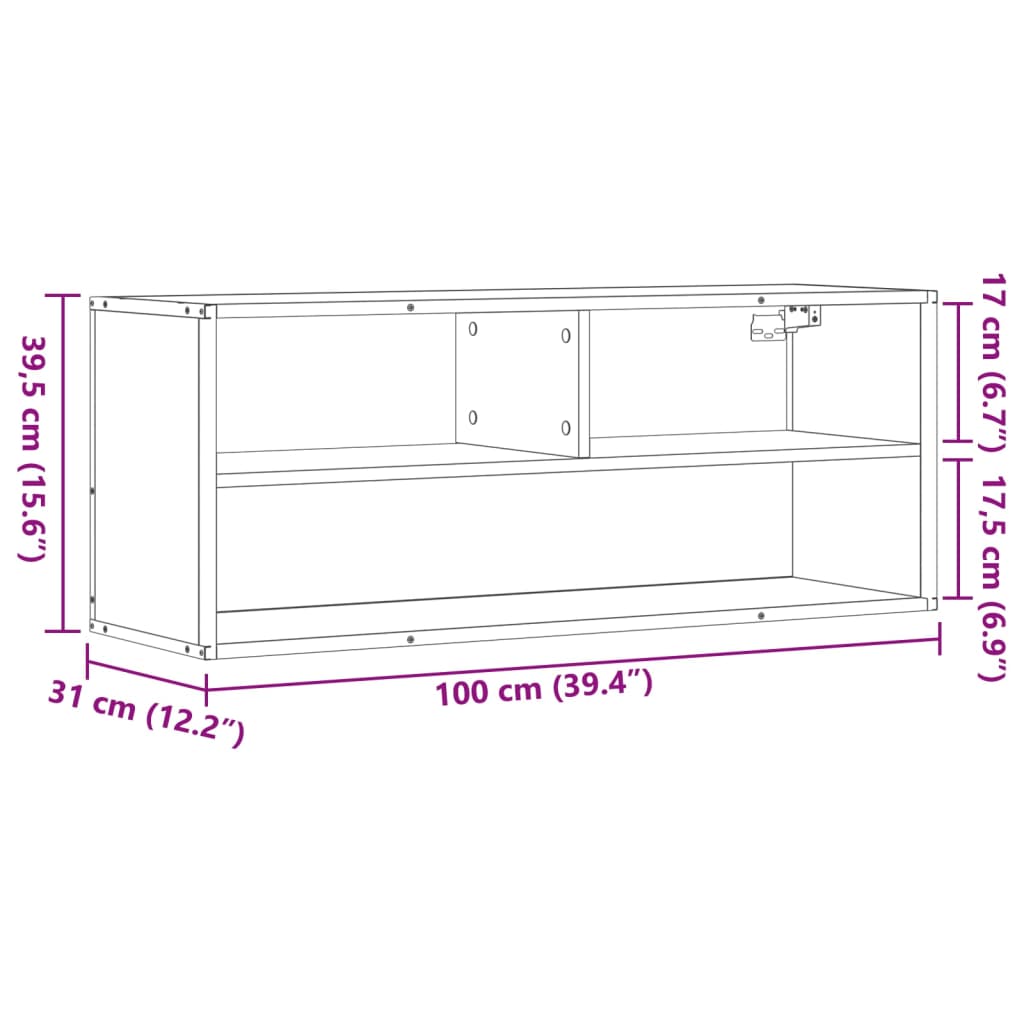 Tv-bänk svart 100x31x39,5 cm konstruerat trä och metall