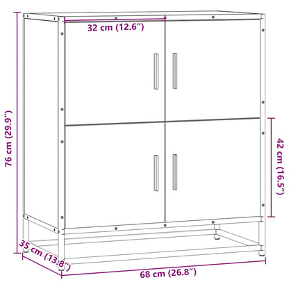 Skänk svart 68x35x76 cm konstruerat trä