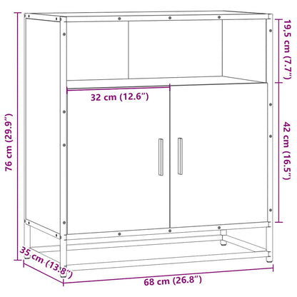 Skänk svart 68x35x76 cm konstruerat trä