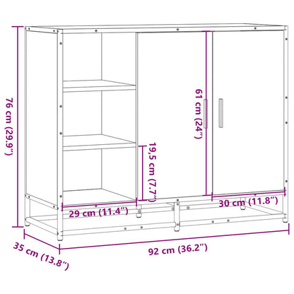 Skänk sonoma-ek 92x35x76 cm konstruerat trä