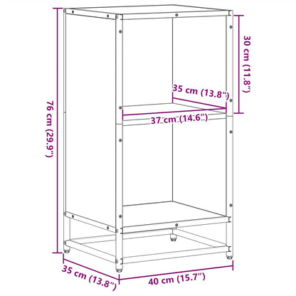 Bokhylla sonoma-ek 40x35x76 cm konstruerat trä