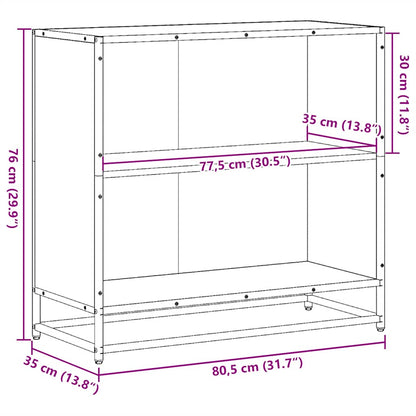 Bokhylla sonoma-ek 80,5x35x76 cm konstruerat trä