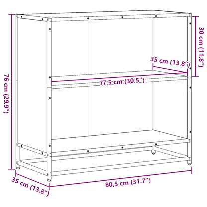 Bokhylla brun ek 80,5x35x76 cm konstruerat trä