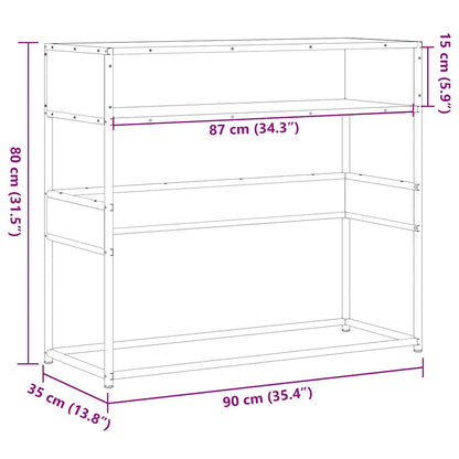 Avlastningsbord svart 90x35x80 cm konstruerat trä