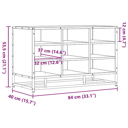 Skobänk svart 84x40x53,5 cm konstruerat trä och metall