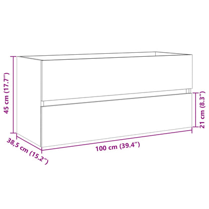 Tvättställsskåp sonoma-ek 100x38,5x45 cm konstruerat trä