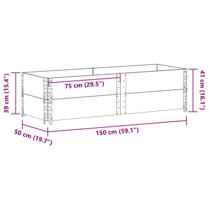 Odlingslåda 150x50 cm massivt furuträ