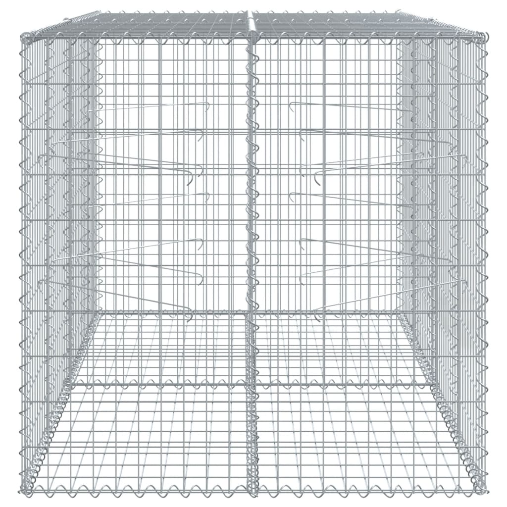 Gabionkorg med skydd 200x100x100 cm galvaniserat järn