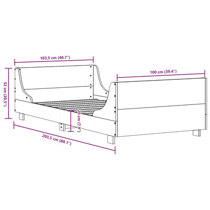 Sängram utan madrass 100x200 cm massiv furu