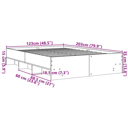 Sängram vit 120x200 cm konstruerat trä