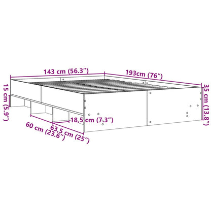 Sängram vit 140x190 cm konstruerat trä