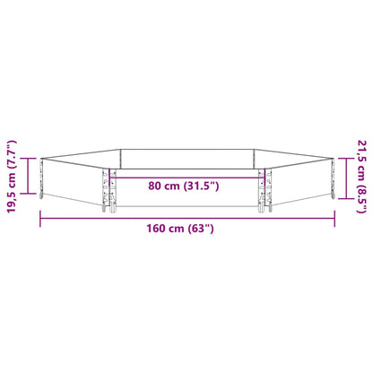 Pallkrage sexhörning svart 160x160 cm massiv furu