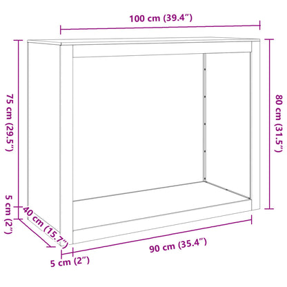 Vedställ svart 100x40x80 cm stål