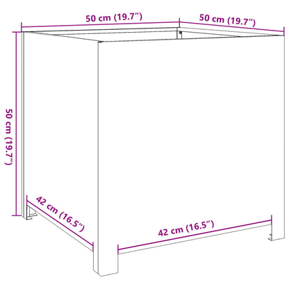 Planteringskärl för trädgård 50x50x50 cm väderbeständigt stål