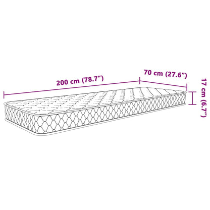 Memoryskummadrass vit 70x200x17 cm