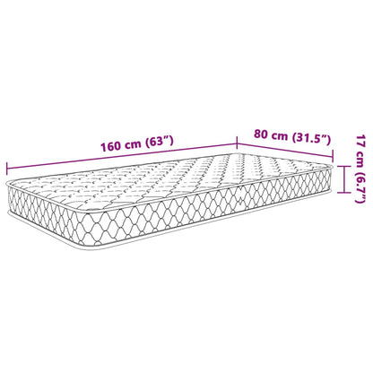 Memoryskummadrass vit 80x160x17 cm