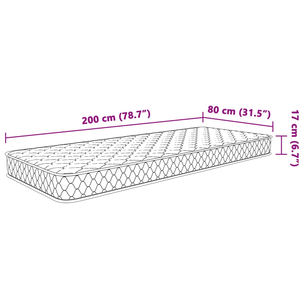 Memoryskummadrass vit 80x200x17 cm