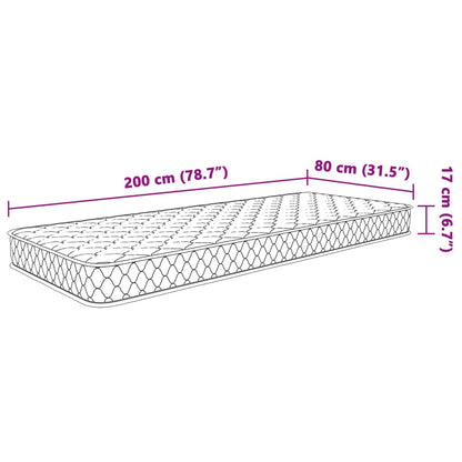 Memoryskummadrass vit 80x200x17 cm