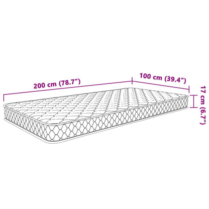 Memoryskummadrass vit 100x200x17 cm