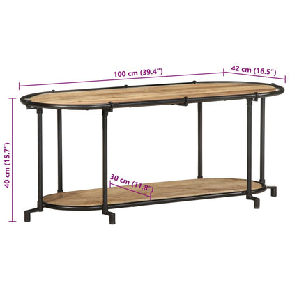 Tv-bänk 100x42x40 cm massivt grovt mangoträ