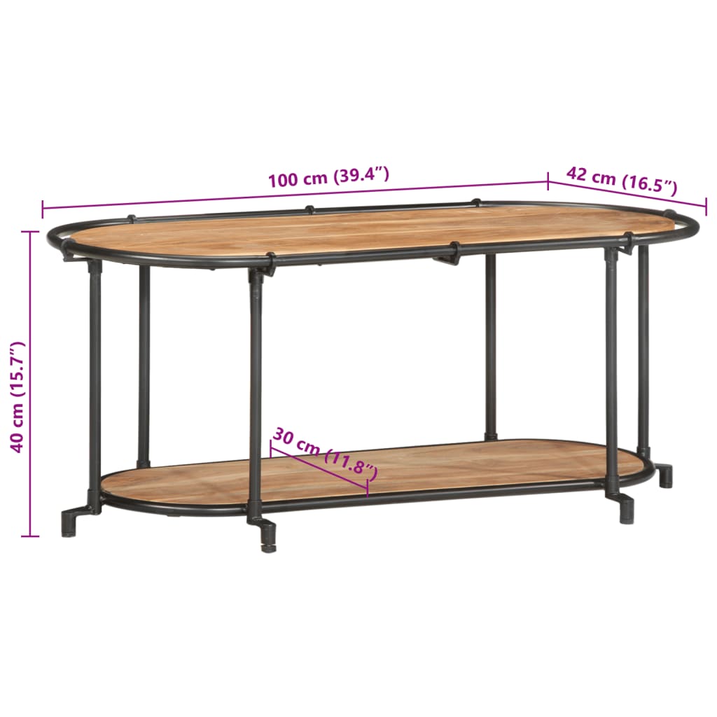 Tv-bänk 100x42x40 cm massivt akaciaträ