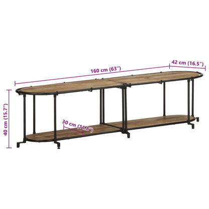 Tv-bänk 160x42x40 cm massivt grovt mangoträ