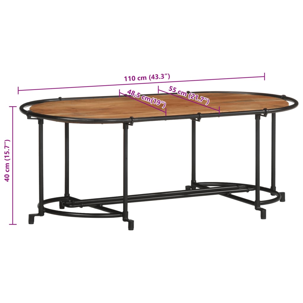 Soffbord 110x55x40 cm massivt akaciaträ