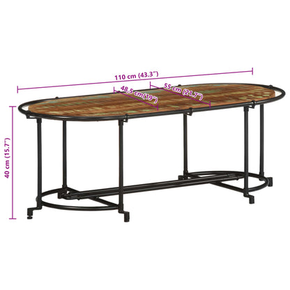 Soffbord 110x55x40 cm massivt återvunnet trä