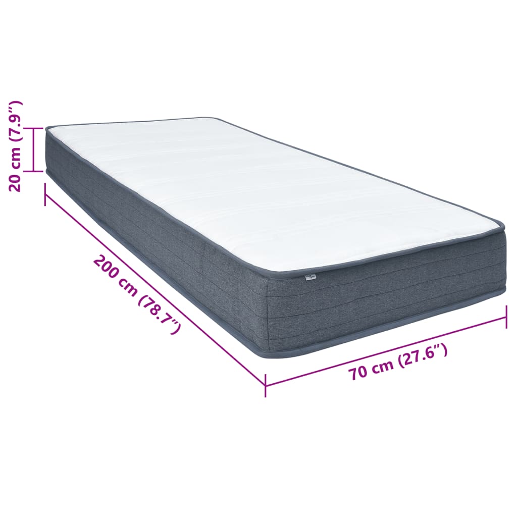 Resårmadrass 200x70x20 cm tyg