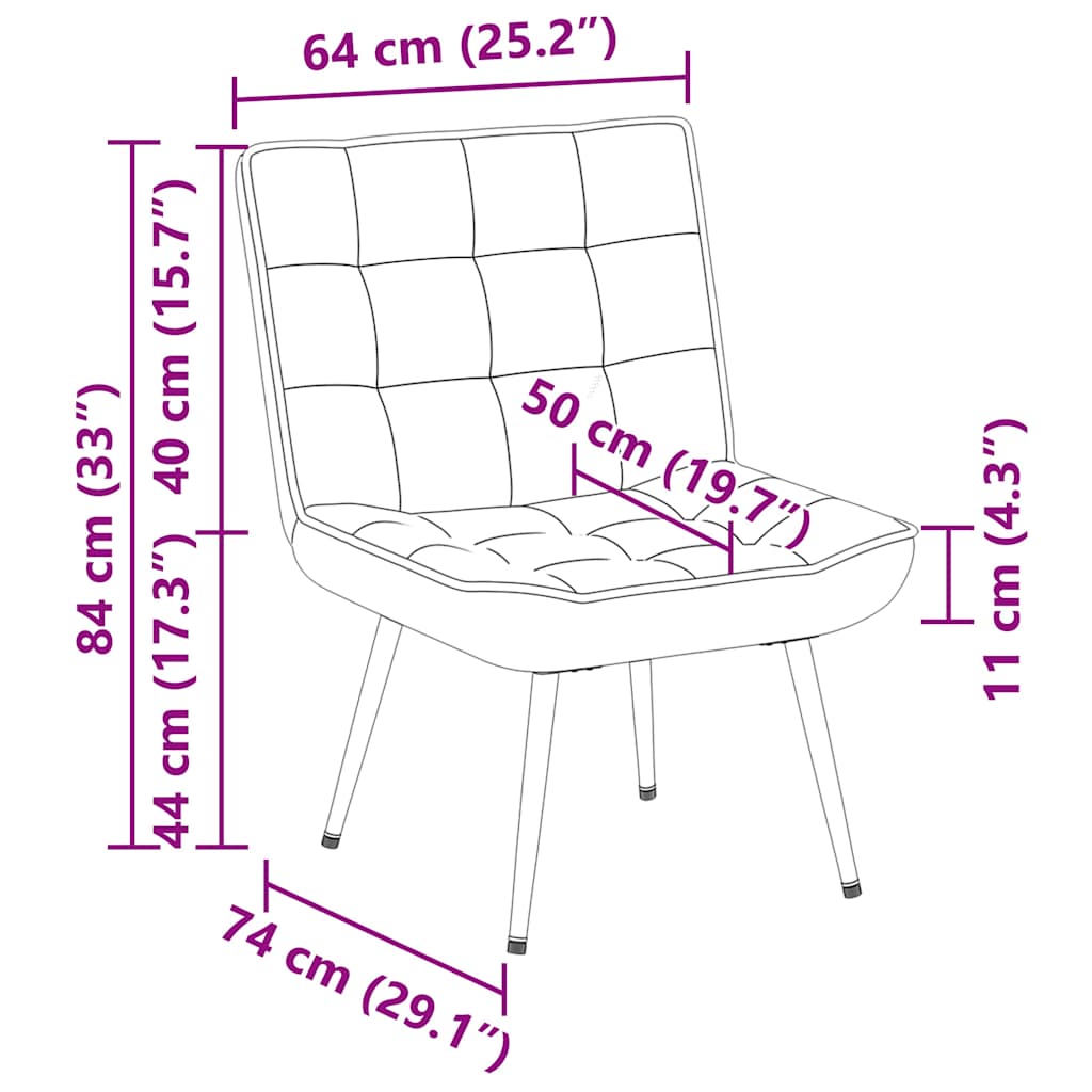 Vilstol rosa 64x74x84 cm sammet