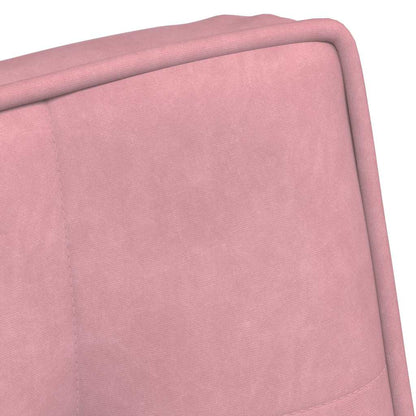 Vilstol med fotpall rosa sammet