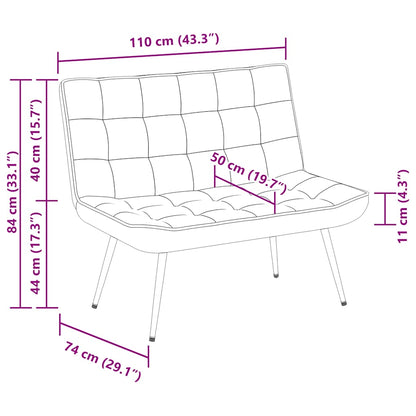 Bänk rosa 110x74x84 cm sammet