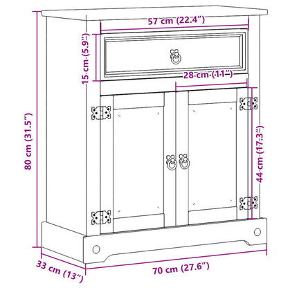 Badrumsskåp Corona 70x33x80 cm massiv furu