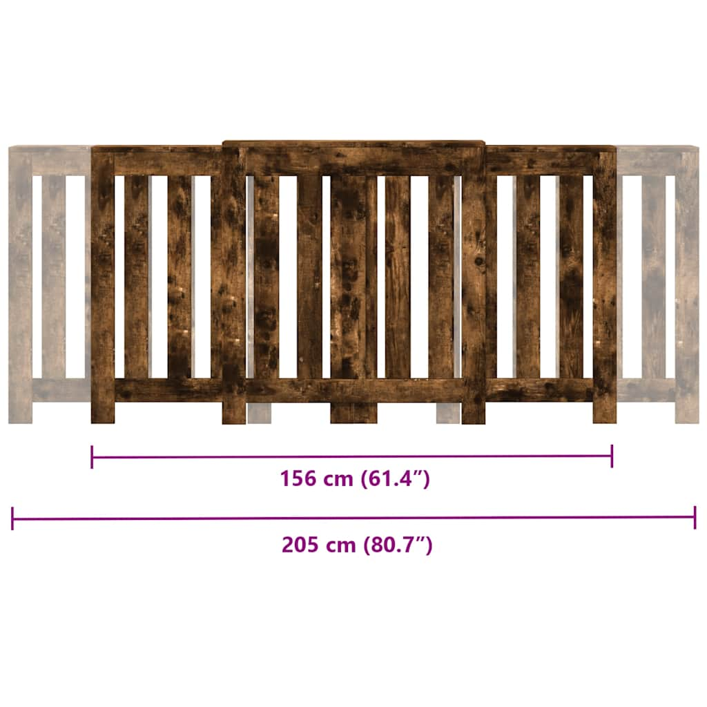 Elementskydd rökfärgad ek 205x21,5x83,5 cm konstruerat trä